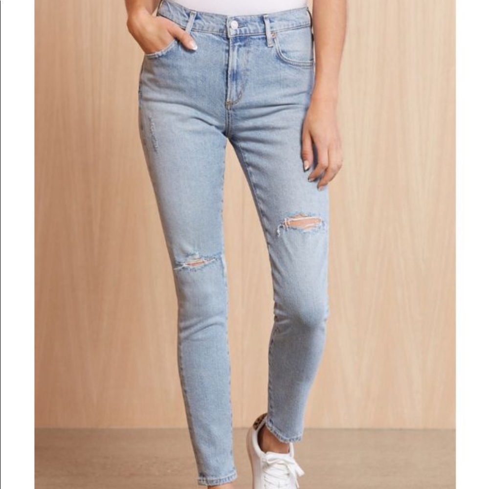A Gold E - light wash Sophie ankle distressed skinny